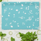 Linge De Cuisine Motif de notes musicales (Plié)
