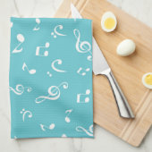 Linge De Cuisine Motif de notes musicales (Quart Plié)