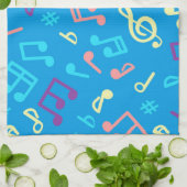 Linge De Cuisine Motif de notes musicales (Plié)