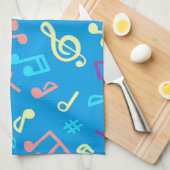 Linge De Cuisine Motif de notes musicales (Quart Plié)