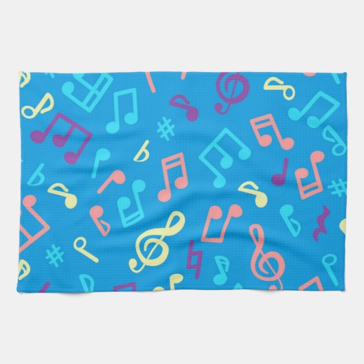 Linge De Cuisine Motif de notes musicales (Horizontal)