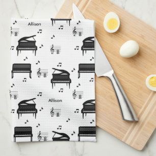 Linge De Cuisine Motif de notes musicales et de piano grand personn