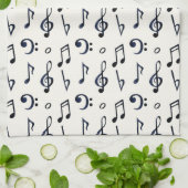 Linge De Cuisine Motif de notes musicales mignonnes (Plié)