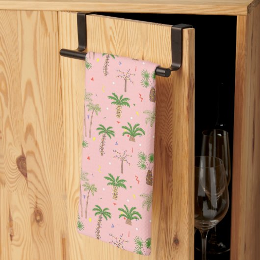 Linge De Cuisine Motif de palmiers de Noël tropicaux (Pliage en tiers)