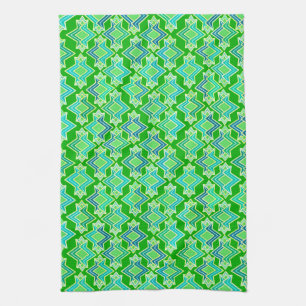 Linge De Cuisine Motif de papier peint Art Déco, Jade Green