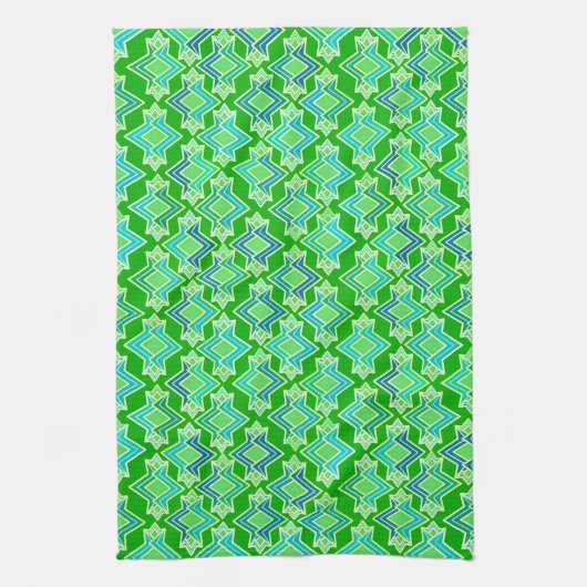 Linge De Cuisine Motif de papier peint Art Déco, Jade Green (Vertical)