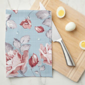 Linge De Cuisine Motif de papier peint d'élégance des roses roses 2 (Quart Plié)