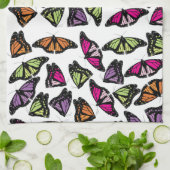 Linge De Cuisine Motif de papillons colorés (Plié)