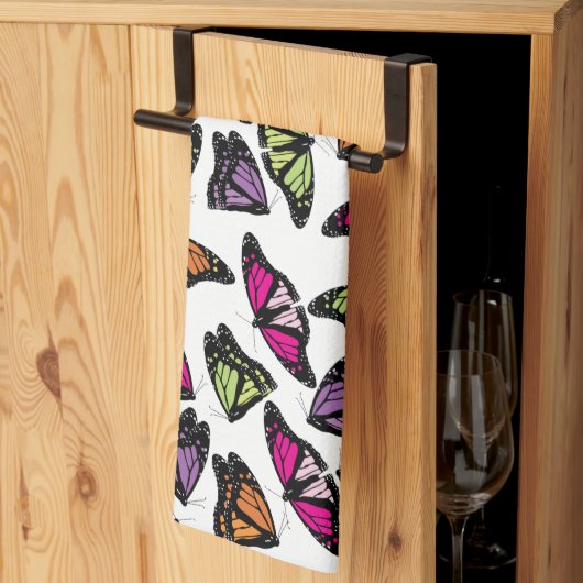 Linge De Cuisine Motif de papillons colorés (Pliage en tiers)