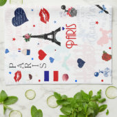 Linge De Cuisine Motif de Paris avec Tour Eiffel (Plié)