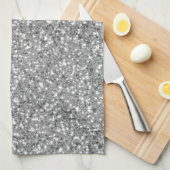 Linge De Cuisine Motif de Parties scintillant en argent look pas de (Quart Plié)