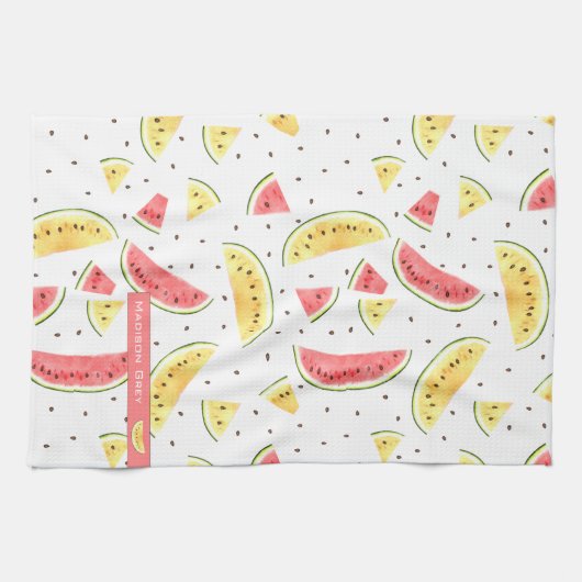 Linge De Cuisine Motif de pastèques rouge et jaune (Horizontal)