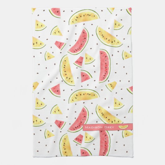 Linge De Cuisine Motif de pastèques rouge et jaune (Vertical)