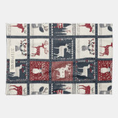 Linge De Cuisine Motif de patchwork à noeud rustique | nordique (Horizontal)