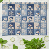 Linge De Cuisine Motif de patchwork Bonhommes de neige et Flocons d (Plié)