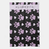 Linge De Cuisine Motif De Pâtes, Pâtes Lilac, Coeurs, Votre Nom (Vertical)