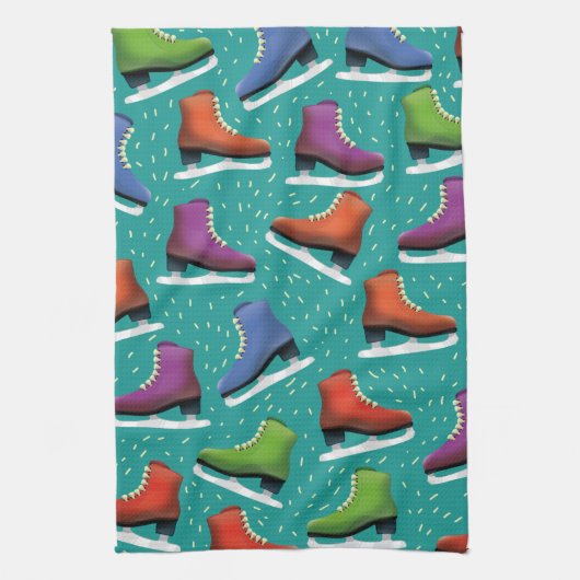 Linge De Cuisine Motif de patinage sur glace (Vertical)