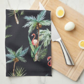 Linge De Cuisine Motif de paume d'aquarelle (Quart Plié)