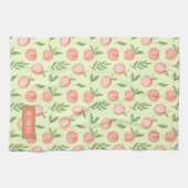 Linge De Cuisine Motif de pêche aquarelle vert personnalisé (Horizontal)