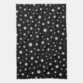 Linge De Cuisine Motif de perle sur fond noir (Vertical)