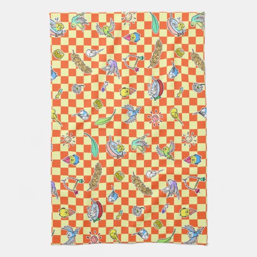 Linge De Cuisine Motif de perroquet de perruche (Vertical)