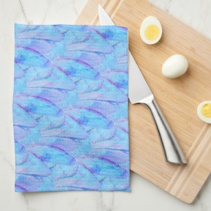 Linge De Cuisine Motif de pétale de fleur peintre chic cerulean