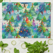 Linge De Cuisine Motif de pin de Noël (Plié)