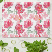 Linge De Cuisine Motif de pivoine d'aquarelle (Plié)