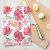 Linge De Cuisine Motif de pivoine d'aquarelle (Quart Plié)