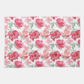 Linge De Cuisine Motif de pivoine d'aquarelle (Horizontal)