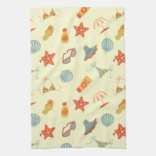 Linge De Cuisine Motif de plage d'été