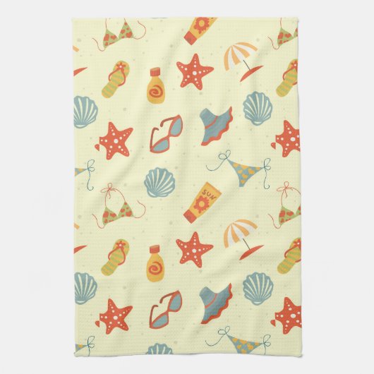 Linge De Cuisine Motif de plage d'été (Vertical)