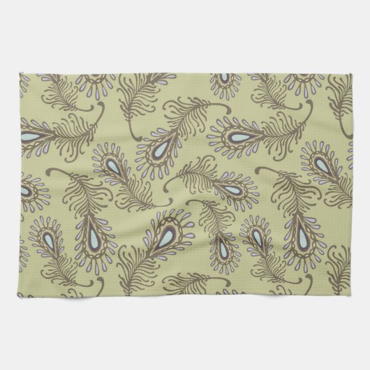 Linge De Cuisine Motif de plume (Horizontal)