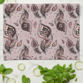 Linge De Cuisine Motif de plume de paon (Plié)