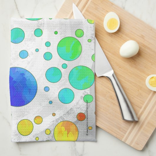 Linge De Cuisine Motif de point Rainbow Icy Polka (Quart Plié)