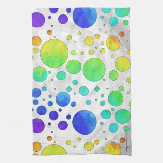 Linge De Cuisine Motif de point Rainbow Icy Polka (Vertical)