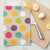 Linge De Cuisine Motif de point tiré par la main de polka (Quart Plié)