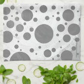 Linge De Cuisine Motif de points Polka gris ardoise (Plié)