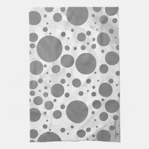 Linge De Cuisine Motif de points Polka gris ardoise