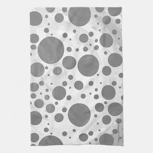 Linge De Cuisine Motif de points Polka gris ardoise (Vertical)