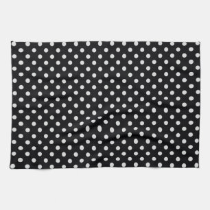 Linge De Cuisine Motif de points Polka noir et blanc