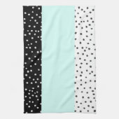 Linge De Cuisine Motif de pois turquoise blanc noir d'aquarelle (Vertical)