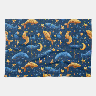 Linge De Cuisine Motif de poissons colorés