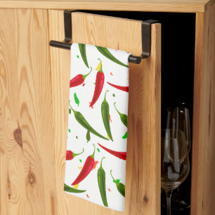 Linge De Cuisine Motif de poivrons chauds verts et rouges