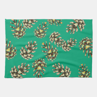 Linge De Cuisine Motif de pommes de pin rustiques sur une cuisine v