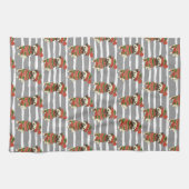 Linge De Cuisine Motif de portrait de carlin de Noël (Horizontal)