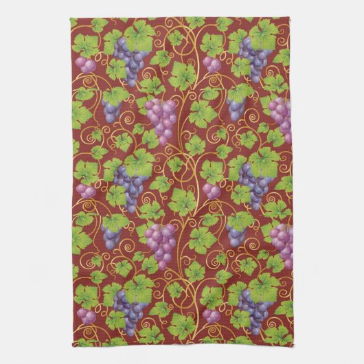 Linge De Cuisine Motif de raisin (Vertical)