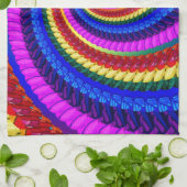 Linge De Cuisine Motif de remous d'art de fractale d'arc-en-ciel (Plié)