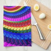 Linge De Cuisine Motif de remous d'art de fractale d'arc-en-ciel (Quart Plié)