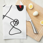 Linge De Cuisine Motif de rétention : Abstrait noir, blanc, gris et (Quart Plié)